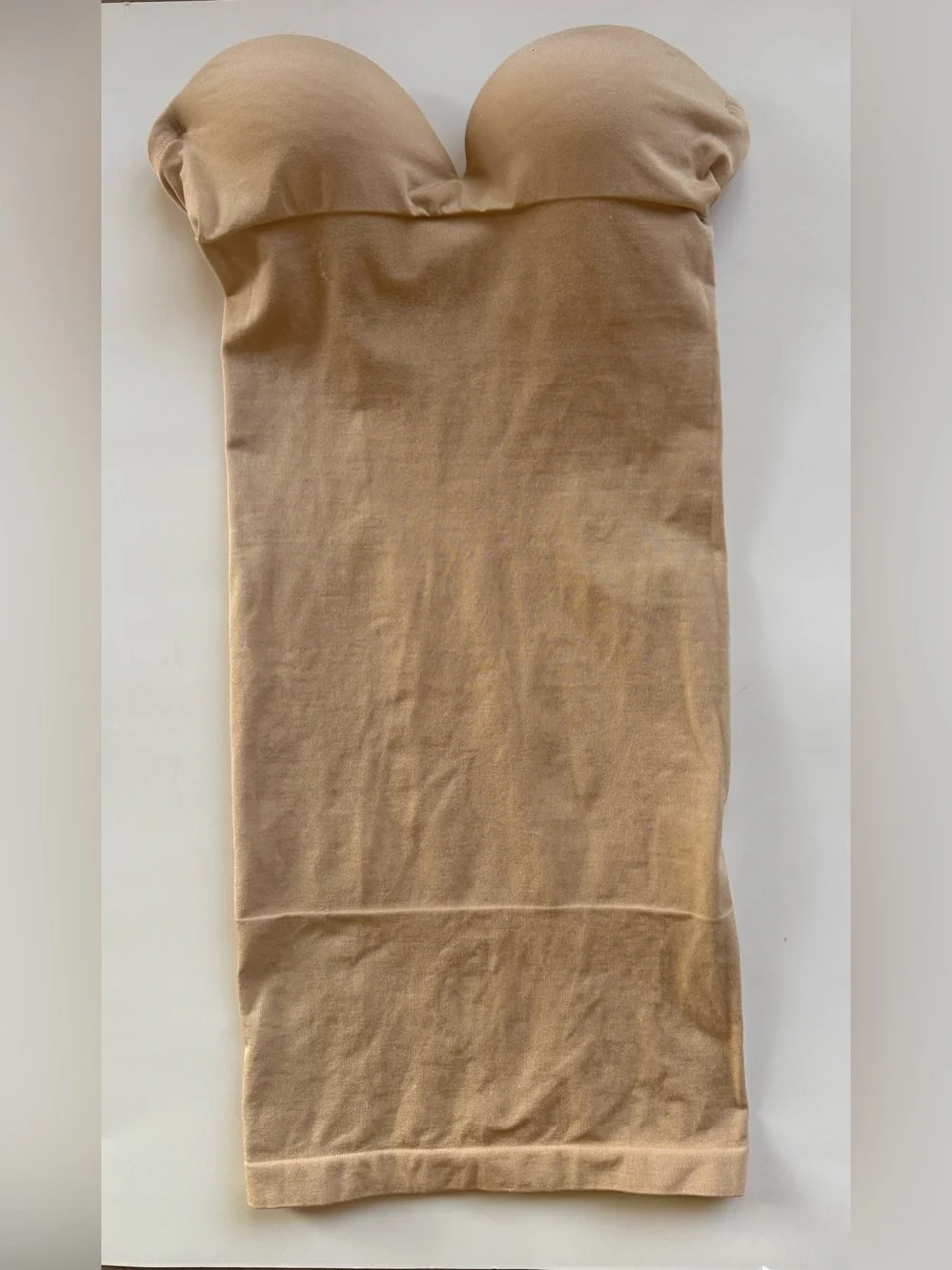 WOLFORD Nude Opaque Forming Dress Shapewear Slip Sz S B Cup STRONG FIRM FIT